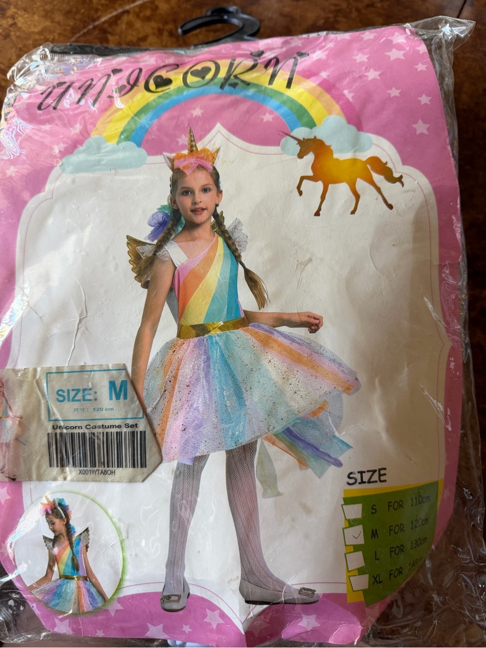 Source Unknown Rainbow Unicorn Costume Set - Pink, Gold, Blue
